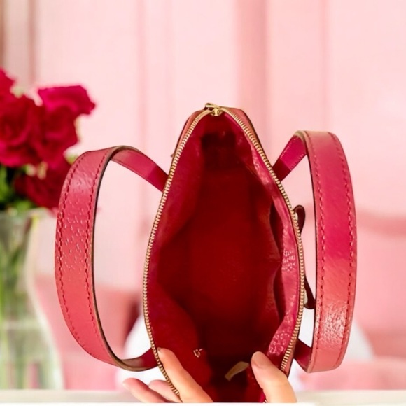 Kate Spade Red Plum Bow Kirk Park Medium Maize Dome Satchel - Picture 11 of 13